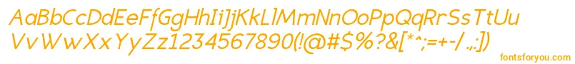 EligiblesansItalic Font – Orange Fonts on White Background