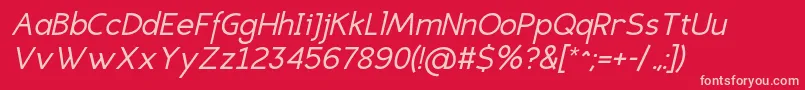 EligiblesansItalic Font – Pink Fonts on Red Background