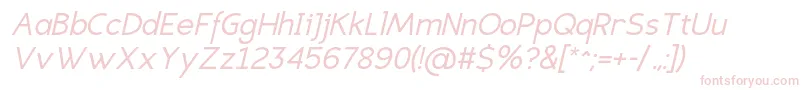フォントEligiblesansItalic – 白い背景にピンクのフォント