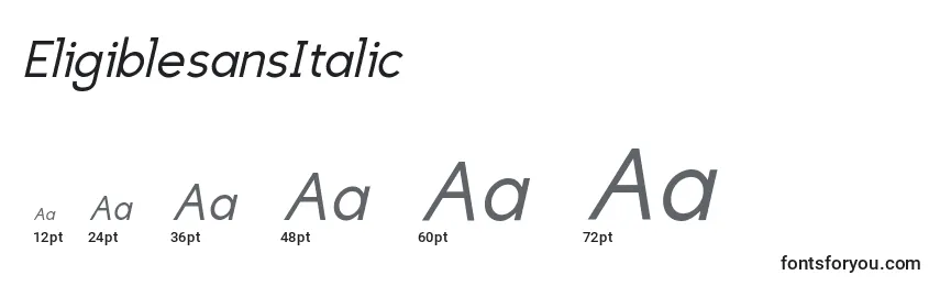 Размеры шрифта EligiblesansItalic