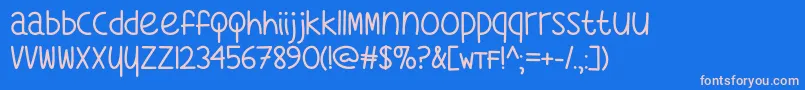 WhatsMyAgeAgainOtf Font – Pink Fonts on Blue Background