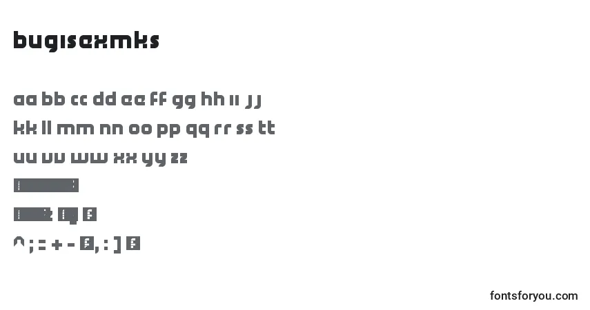 Czcionka BugisExMks – alfabet, cyfry, specjalne znaki