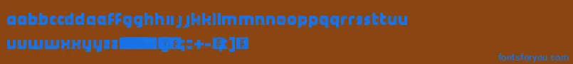 Więcej informacji o czcionce BugisExMks Czcionka BugisExMks – niebieskie czcionki na brązowym tle