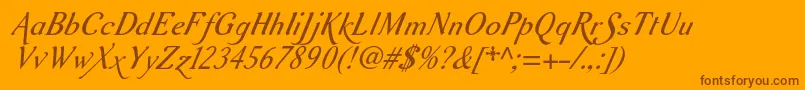 Aurelisadfscriptno2stdCdita Font – Brown Fonts on Orange Background