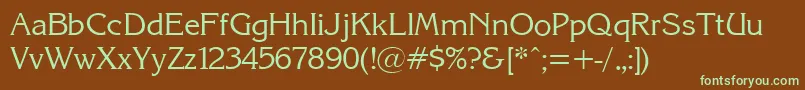 KarinacRegular Font – Green Fonts on Brown Background