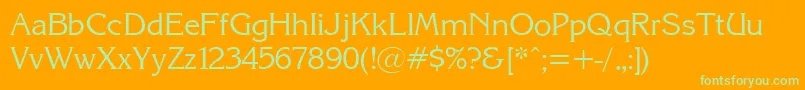 KarinacRegular Font – Green Fonts on Orange Background