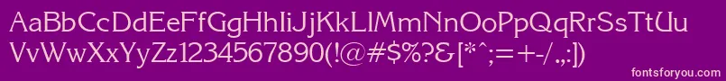 KarinacRegular Font – Pink Fonts on Purple Background