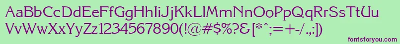 KarinacRegular Font – Purple Fonts on Green Background