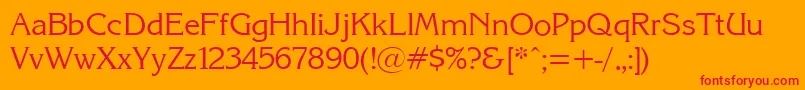 フォントKarinacRegular – オレンジの背景に赤い文字
