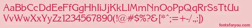 KarinacRegular Font – Red Fonts on Pink Background