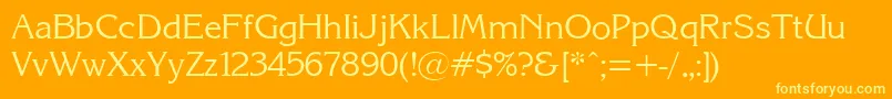 KarinacRegular Font – Yellow Fonts on Orange Background