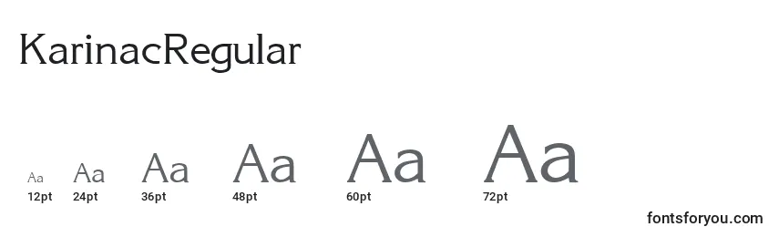 KarinacRegular Font Sizes