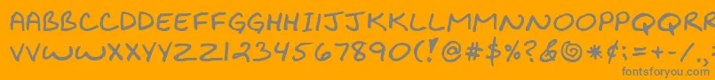 フォントBensonRegular – オレンジの背景に灰色の文字