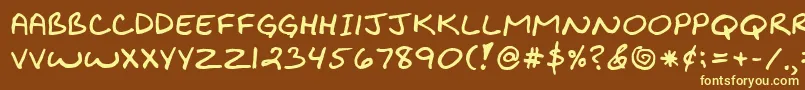 BensonRegular-fontti – keltaiset fontit ruskealla taustalla