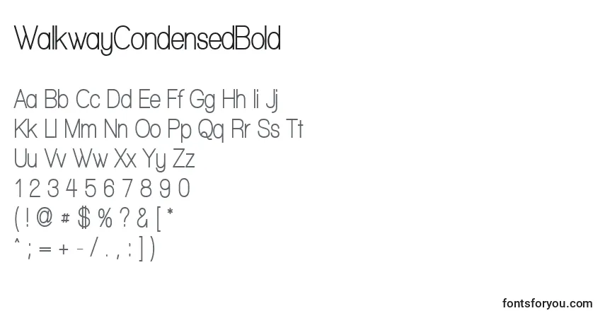 A fonte WalkwayCondensedBold – alfabeto, números, caracteres especiais