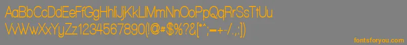 Weitere Informationen zur WalkwayCondensedBold-Schriftart WalkwayCondensedBold-Schriftart – Orangefarbene Schriften auf grauem Hintergrund