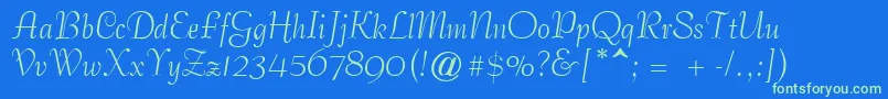 Safroleフォントについての詳細 フォントSafrole – 青い背景に緑のフォント