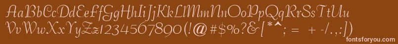 Weitere Informationen zur Safrole-Schriftart Safrole-Schriftart – Rosa Schriften auf braunem Hintergrund