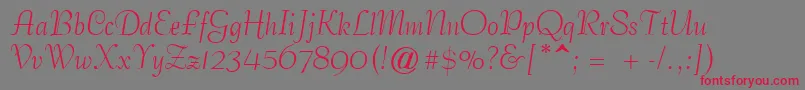 Safrole-Schriftart – Rote Schriften auf grauem Hintergrund