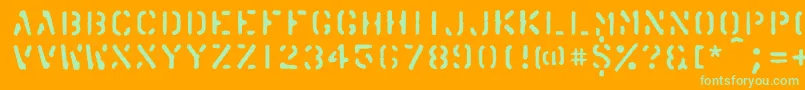 Kartonc Font – Green Fonts on Orange Background