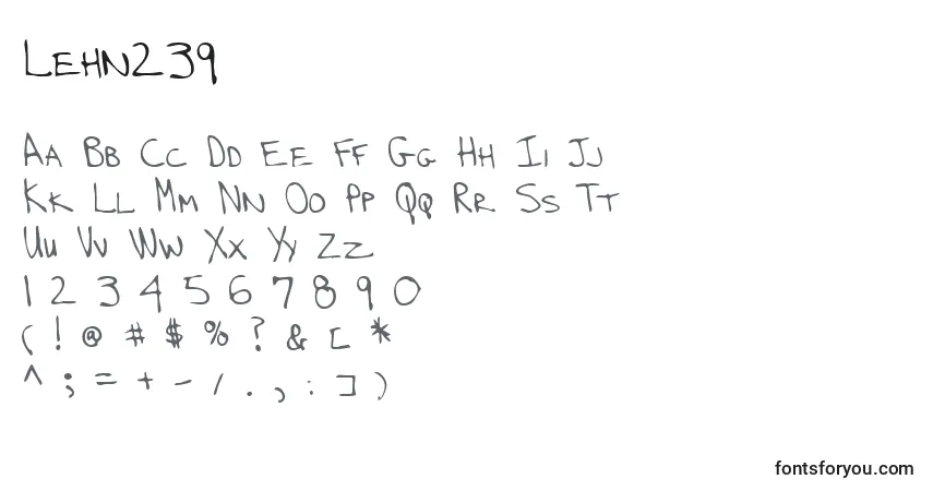 Czcionka Lehn239 – alfabet, cyfry, specjalne znaki