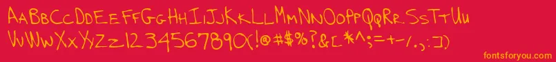 Lehn239 Font – Orange Fonts on Red Background