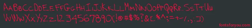Lehn239 Font – Red Fonts on Black Background