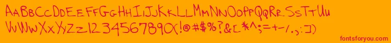 Lehn239 Font – Red Fonts on Orange Background