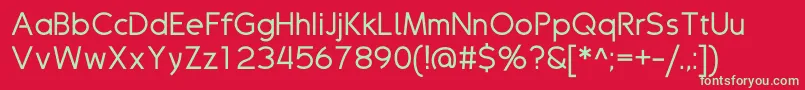 フォントDrakolomb – 赤い背景に緑の文字