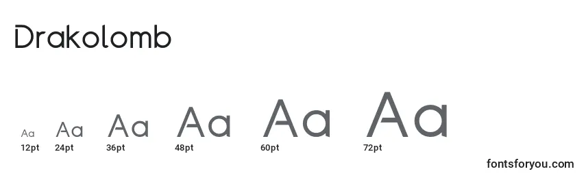 Drakolomb Font Sizes