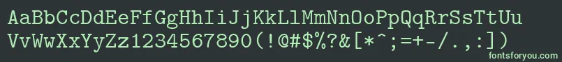 Fonte IsotypeRegular – fontes verdes em um fundo preto