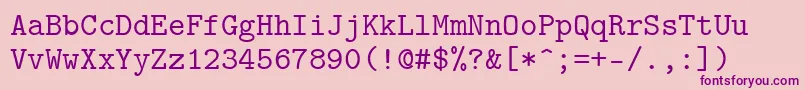Fonte IsotypeRegular – fontes roxas em um fundo rosa