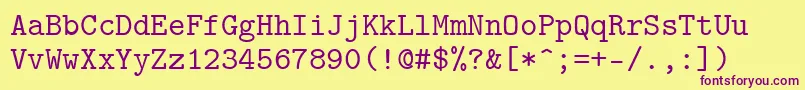 フォントIsotypeRegular – 紫色のフォント、黄色の背景