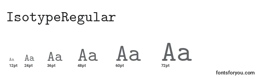 Размеры шрифта IsotypeRegular