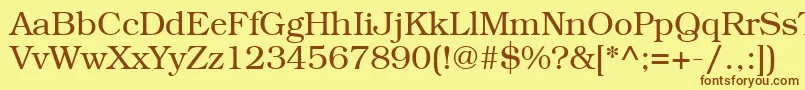 BookmancttRegular Font – Brown Fonts on Yellow Background