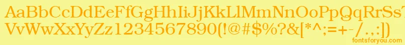 BookmancttRegular Font – Orange Fonts on Yellow Background