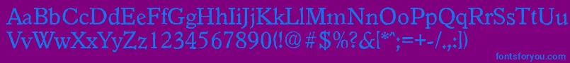 GranadaantiqueRegular Font – Blue Fonts on Purple Background