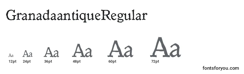 Размеры шрифта GranadaantiqueRegular