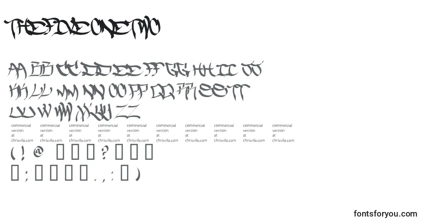 Czcionka Thefiveonetwo – alfabet, cyfry, specjalne znaki