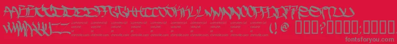 フォントThefiveonetwo – 赤い背景に灰色の文字