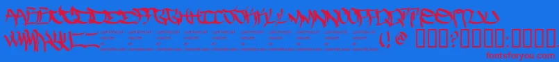 フォントThefiveonetwo – 赤い文字の青い背景