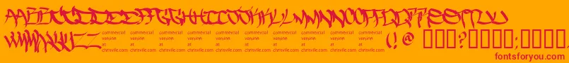 Thefiveonetwo-Schriftart – Rote Schriften auf orangefarbenem Hintergrund