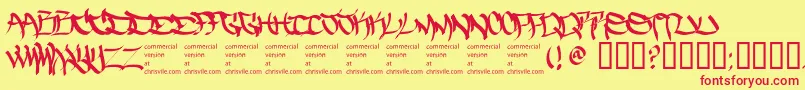 Thefiveonetwo Font – Red Fonts on Yellow Background