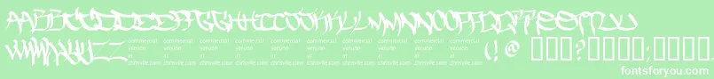 フォントThefiveonetwo – 緑の背景に白い文字
