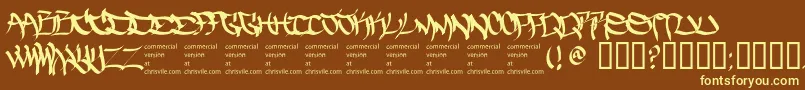 Thefiveonetwo-fontti – keltaiset fontit ruskealla taustalla