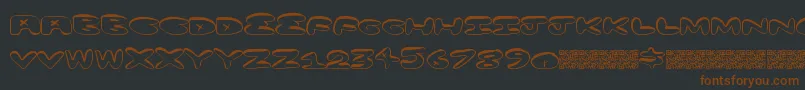 Minusplus-fontti – ruskeat fontit mustalla taustalla