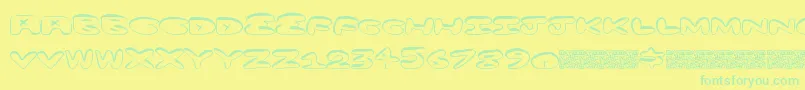 Czcionka Minusplus – zielone czcionki na żółtym tle