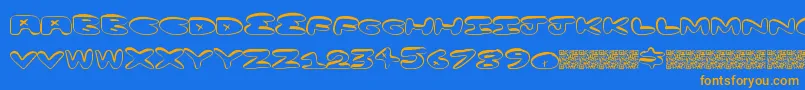 Minusplus Font – Orange Fonts on Blue Background
