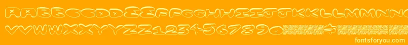 Minusplus-fontti – keltaiset fontit oranssilla taustalla