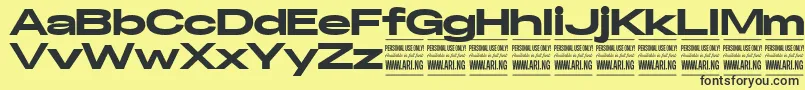 Fonte SpecifypersonalExexpblack – fontes pretas em um fundo amarelo